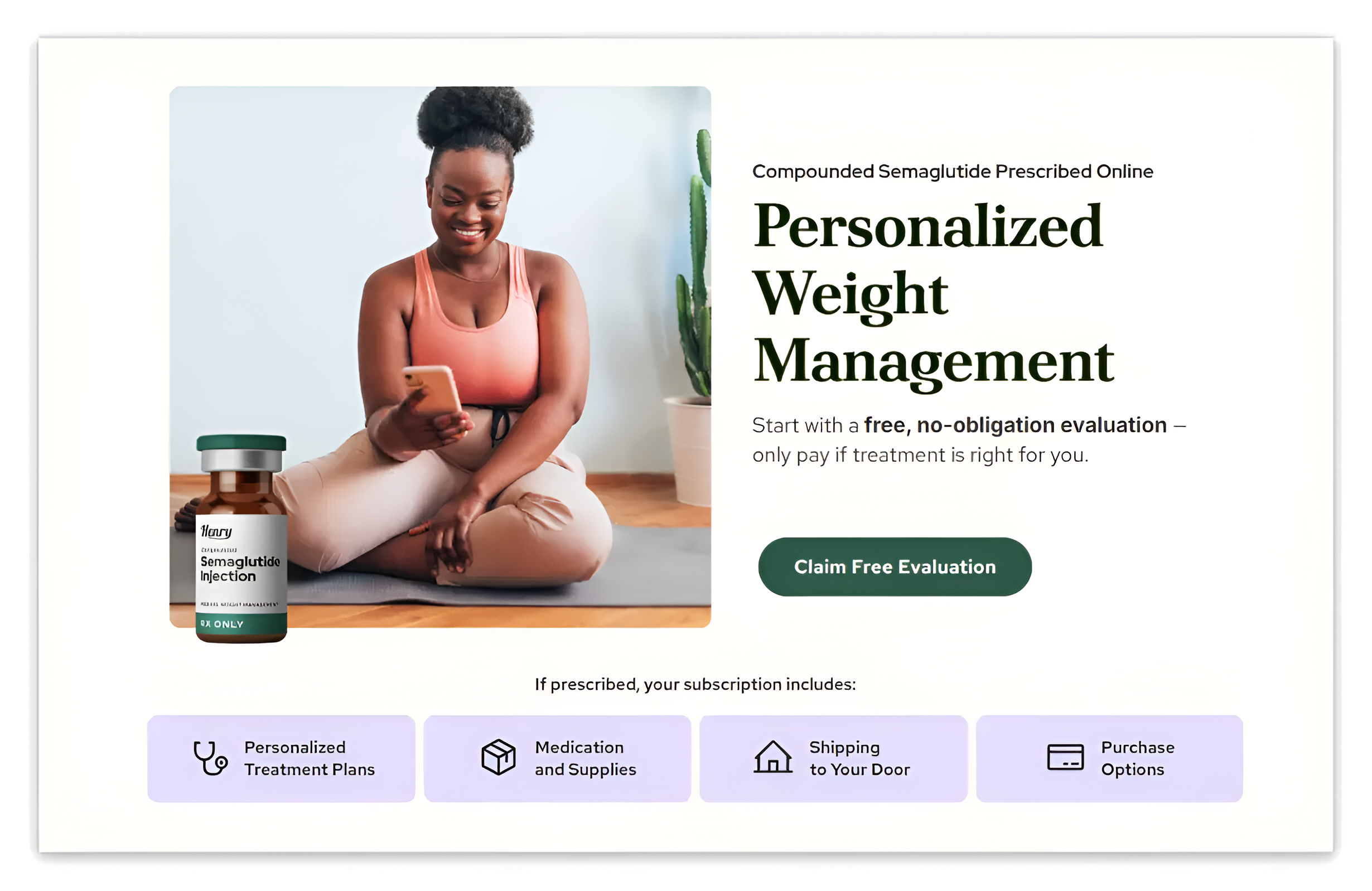 checkout page of Henry Meds